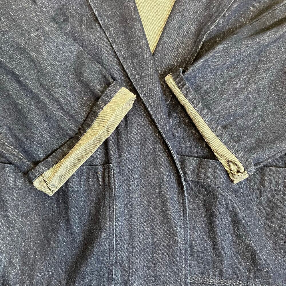STATE the Label Dark Wash Denim Potter’s Coat Sz Large 100% Cotton - Picture 12 of 16